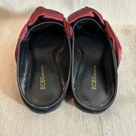 BCBGENERATION Sz 8B Nessa Micro Suede Satin Bow Knot Pointy Toe Slip On Mules - Picture 7 of 10